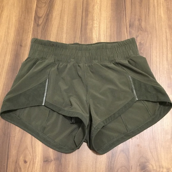 army green lululemon shorts